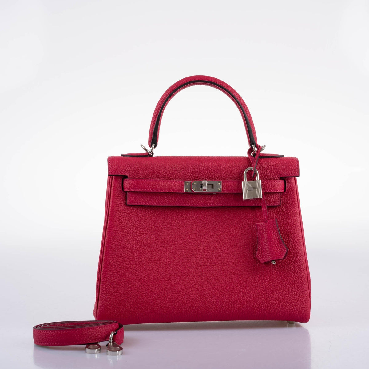 Hermes Kelly 25 Retourne Framboise Togo Palladium Hardware Hermes