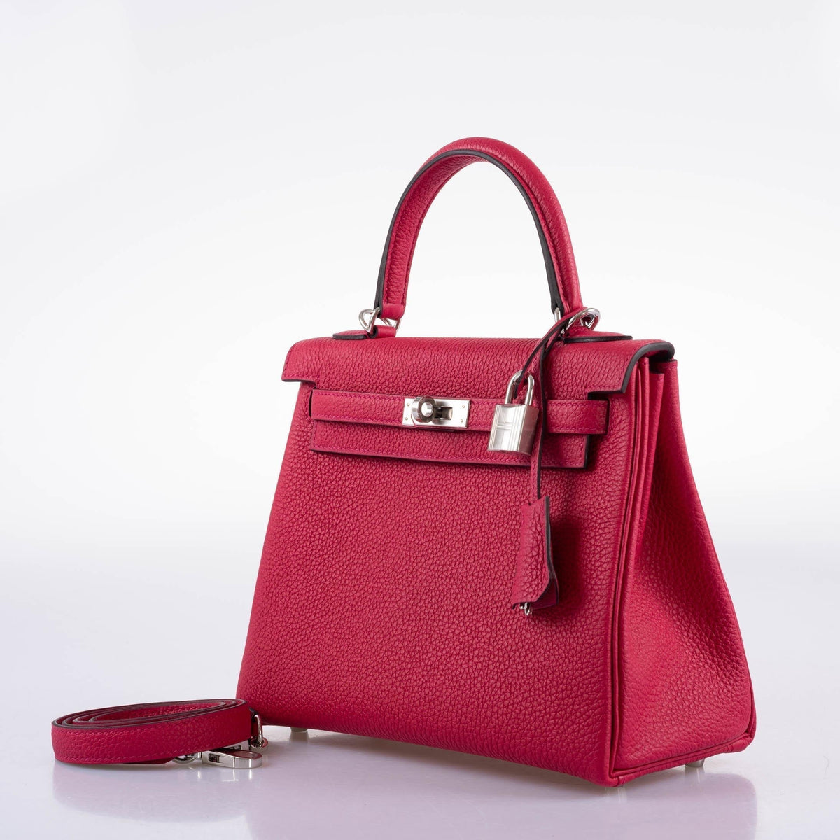 Hermes Kelly 25 Retourne Framboise Togo Palladium Hardware Hermes