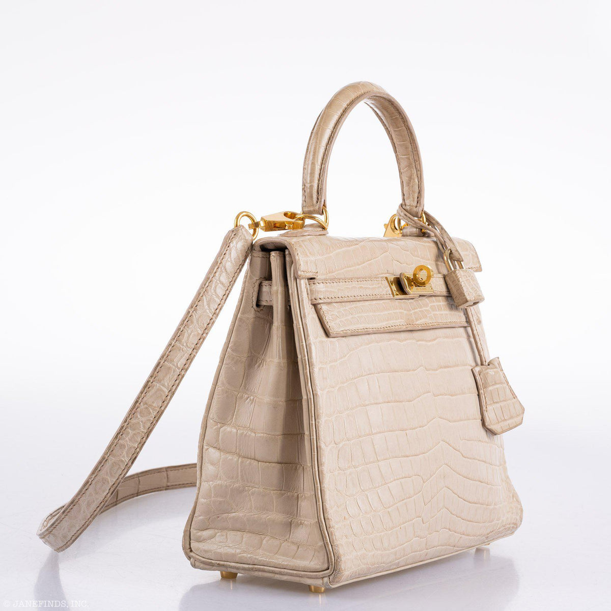 Hermes Kelly 25 Retourne Poussiere Matte Nilo Crocodile Gold Hardware Hermes