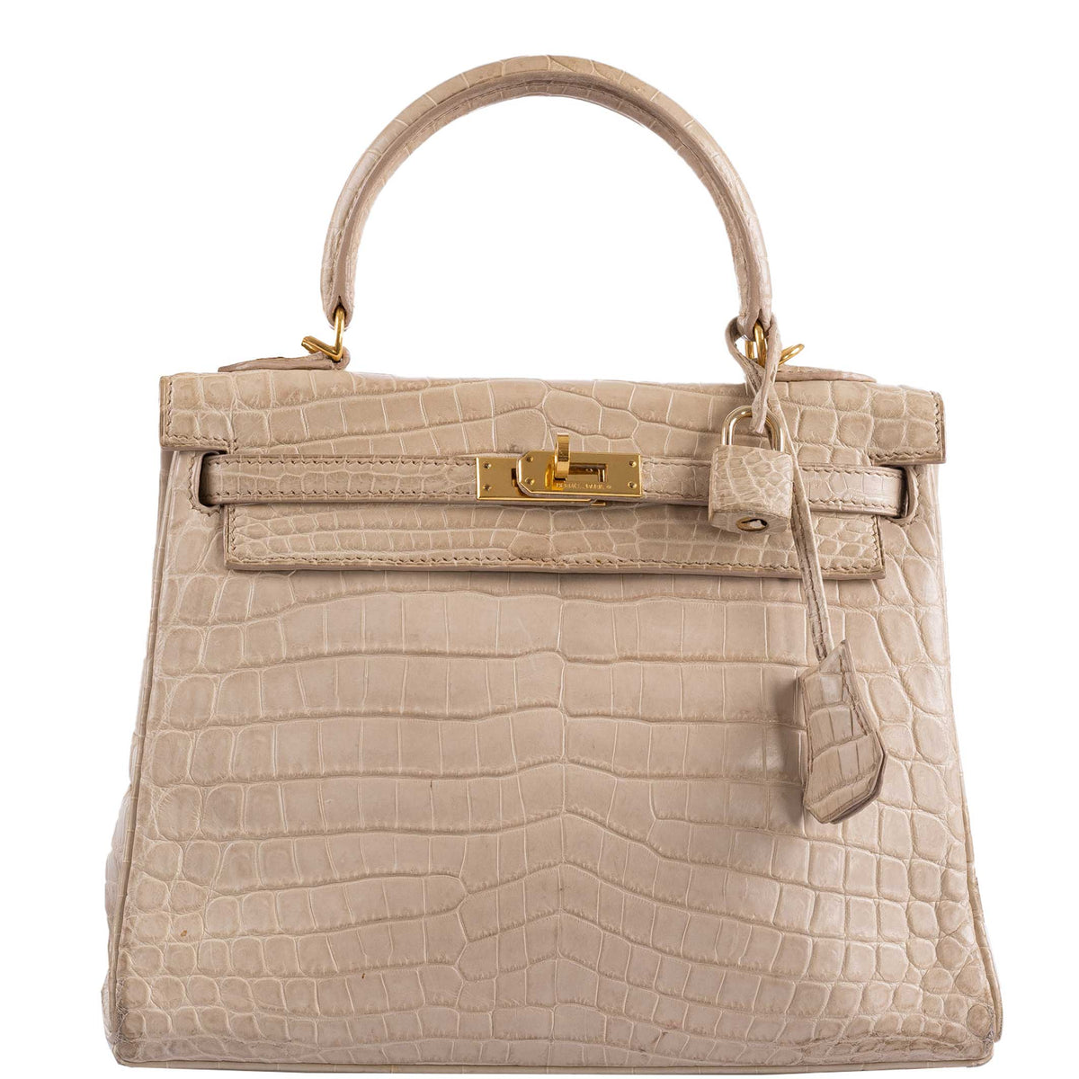 Hermes Kelly 25 Retourne Poussiere Matte Nilo Crocodile Gold Hardware Hermes