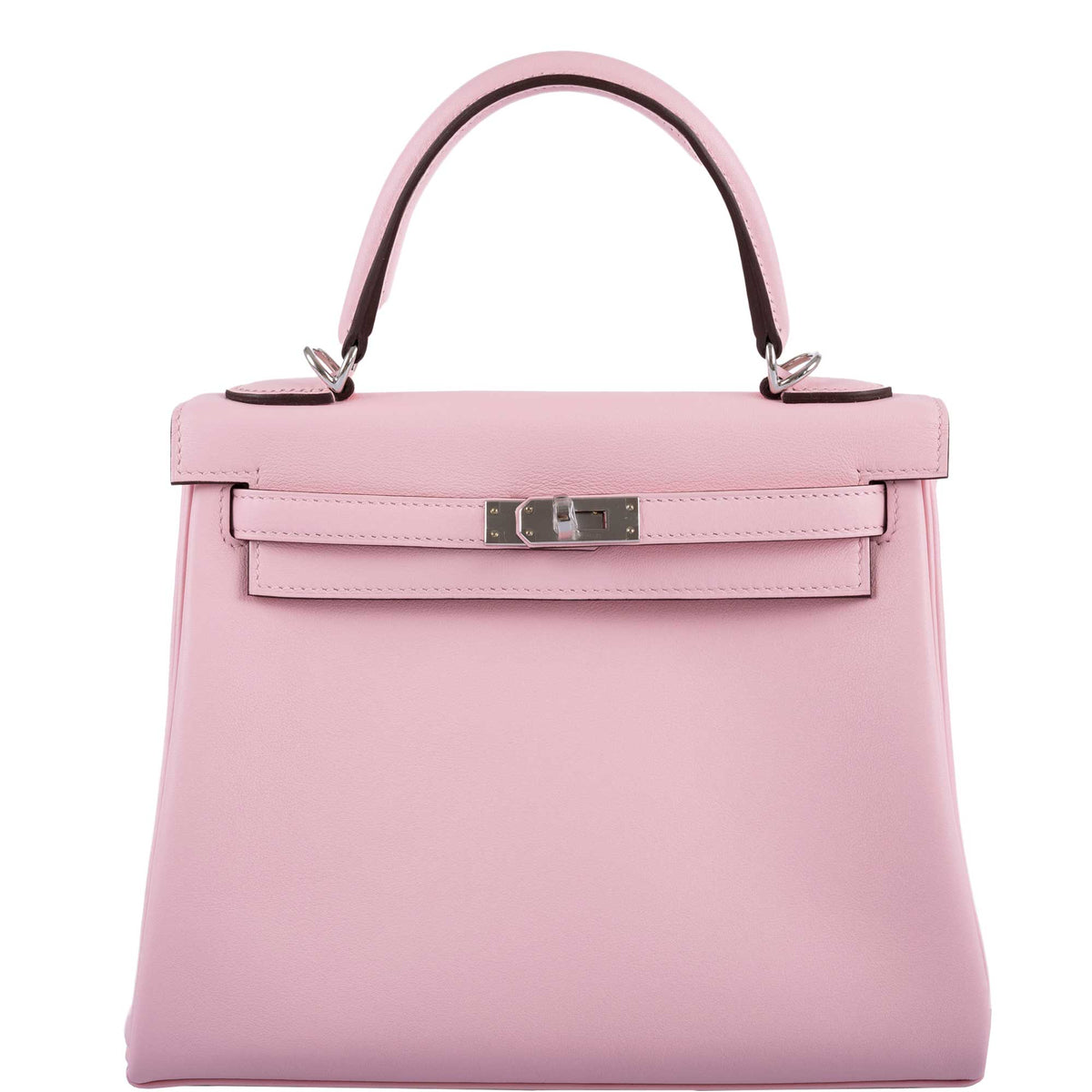 Hermes Kelly 25 Retourne Rose Sakura Swift leather Palladium Hardware Hermes