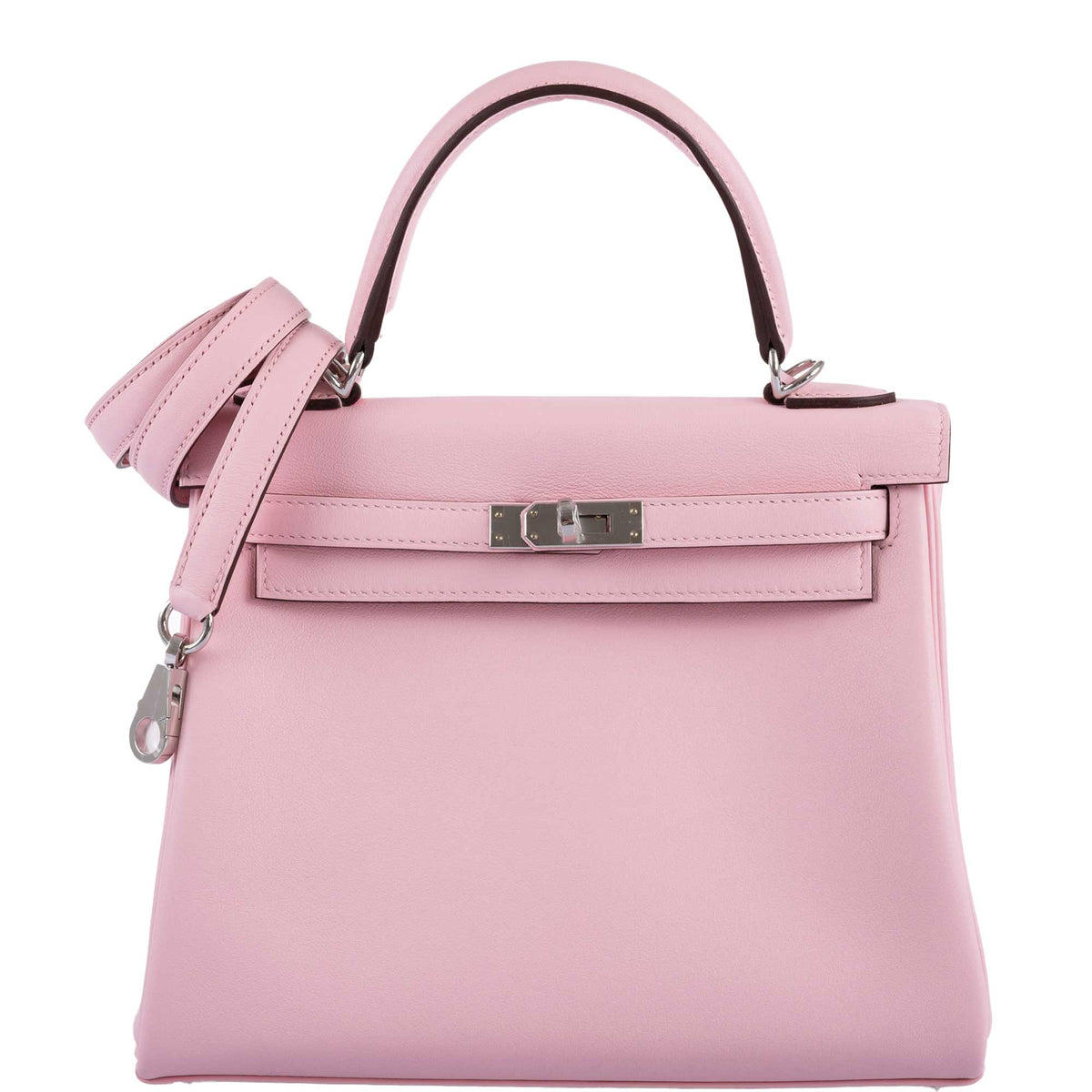 Hermes Kelly 25 Retourne Rose Sakura Swift leather Palladium Hardware Hermes
