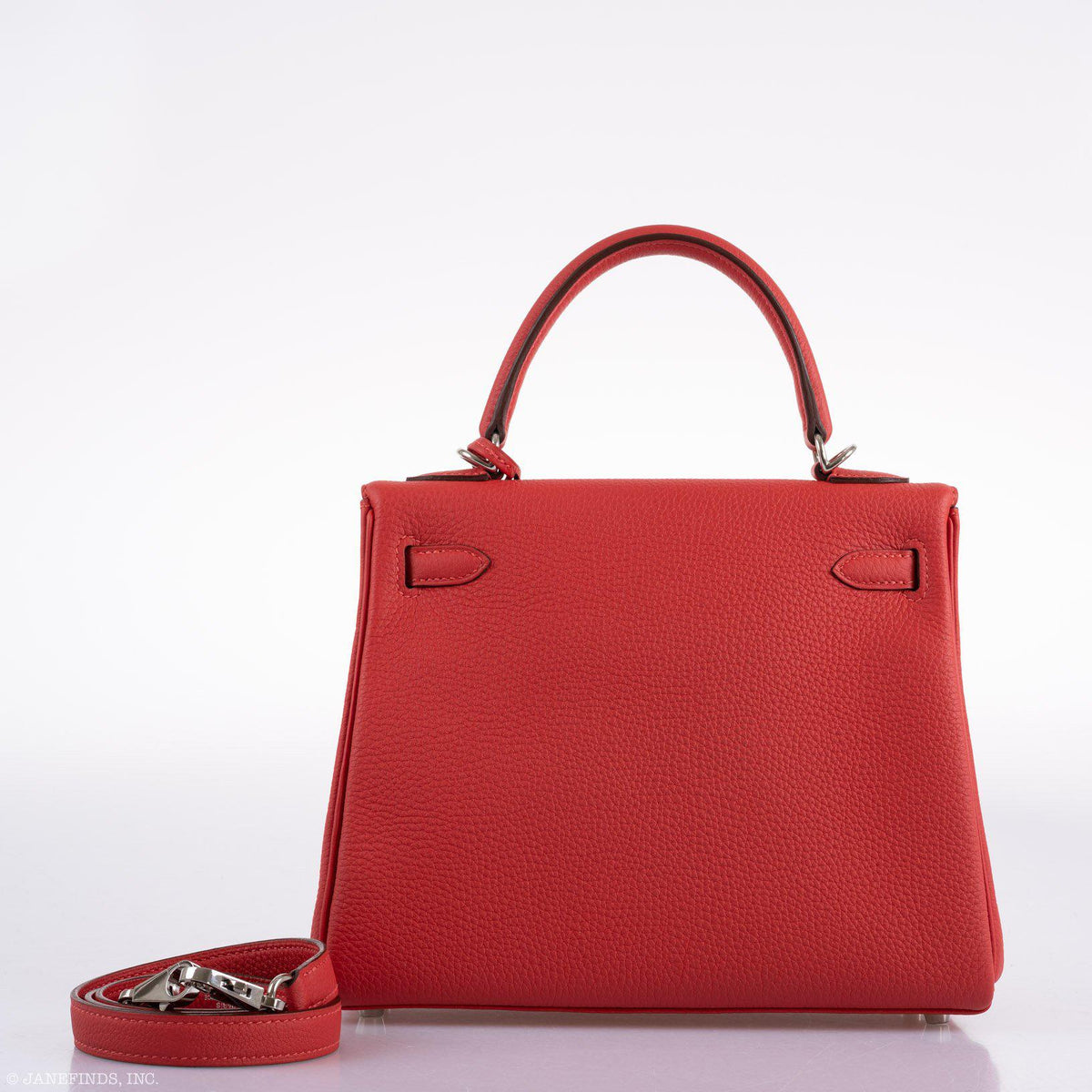 Hermes Kelly 25 Retourne Rouge Pivoine Togo Palladium Hardware Hermes