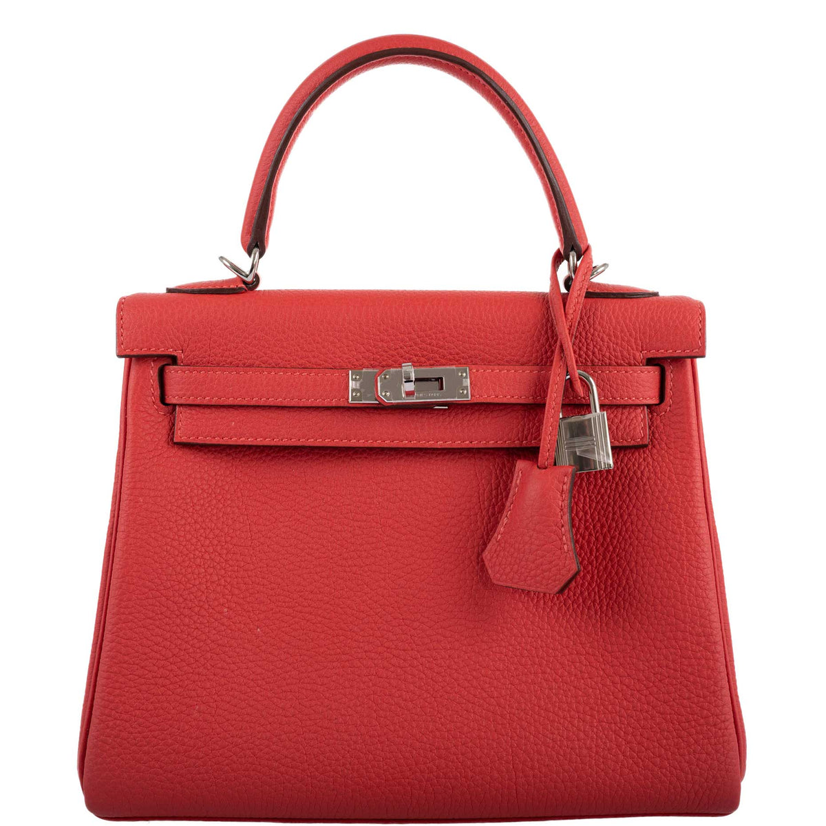 Hermes Kelly 25 Retourne Rouge Pivoine Togo Palladium Hardware Hermes