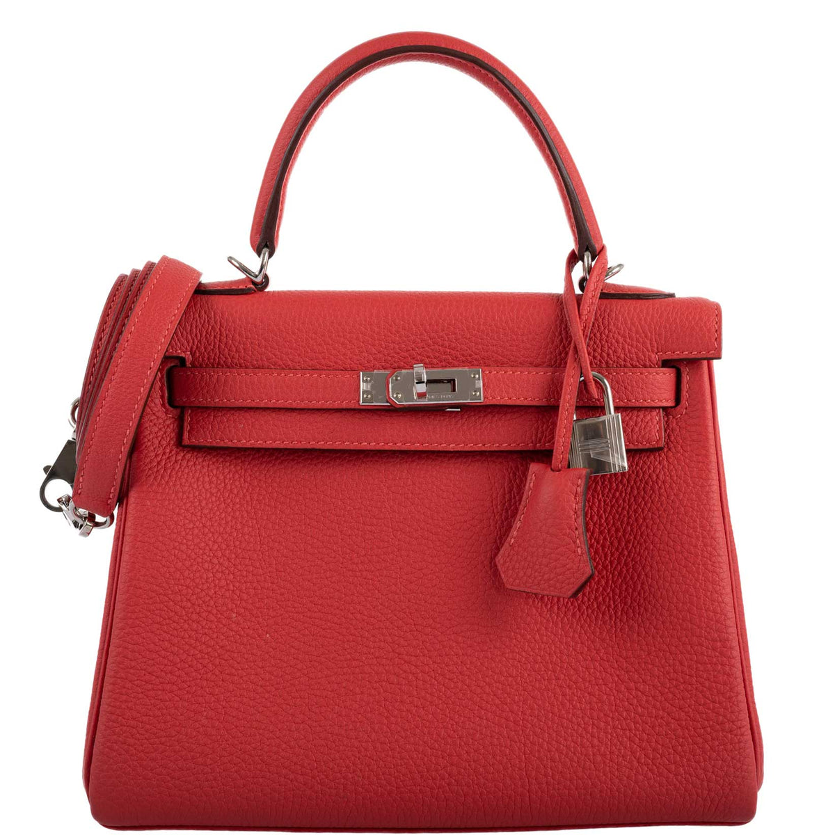 Hermes Kelly 25 Retourne Rouge Pivoine Togo Palladium Hardware Hermes