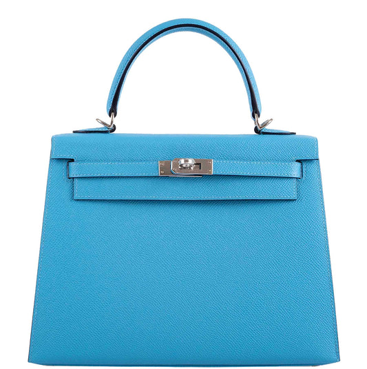 Hermes Kelly 25 Sellier Bleu du Nord Epsom leather Palladium Hardware - 2019, D
