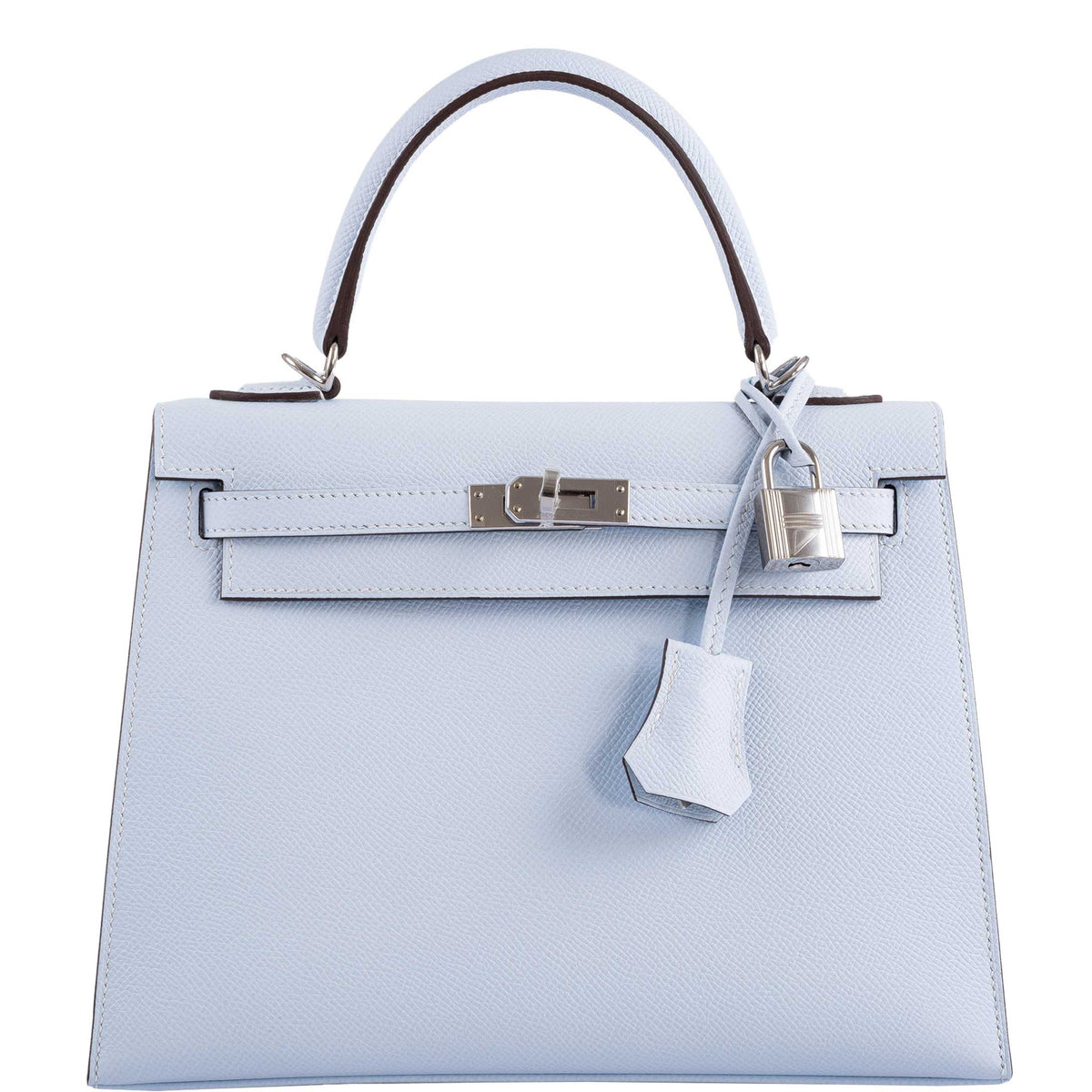 Hermes Kelly 25 Sellier Blue Brume Epsom Palladium Hardware Hermes