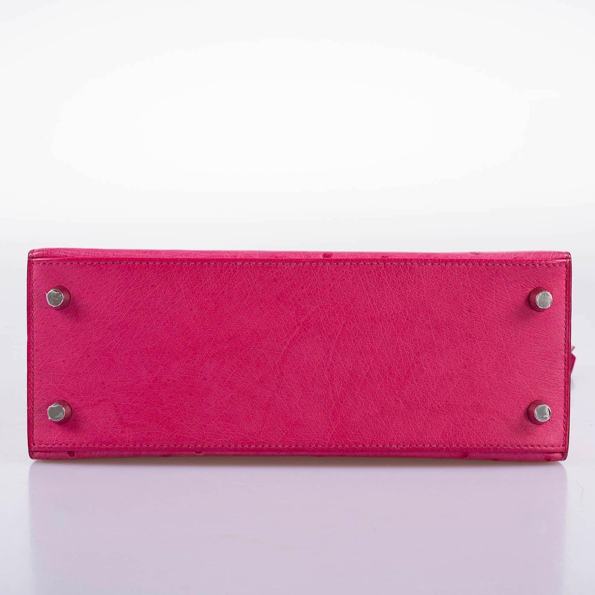 Hermes Kelly 25 Sellier Rose Tyrien Ostrich with Palladium Hardware Hermes