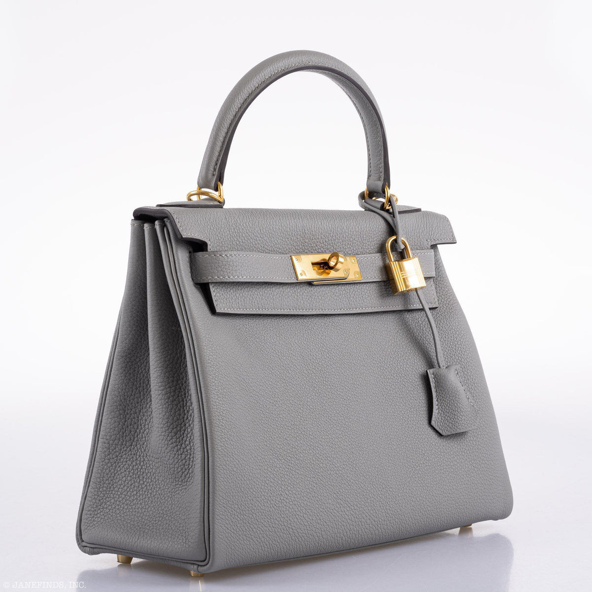 Hermes Kelly 28 HSS Retourne Gris Mouette Togo & Black Interior Gold Palladium Hardware Hermes