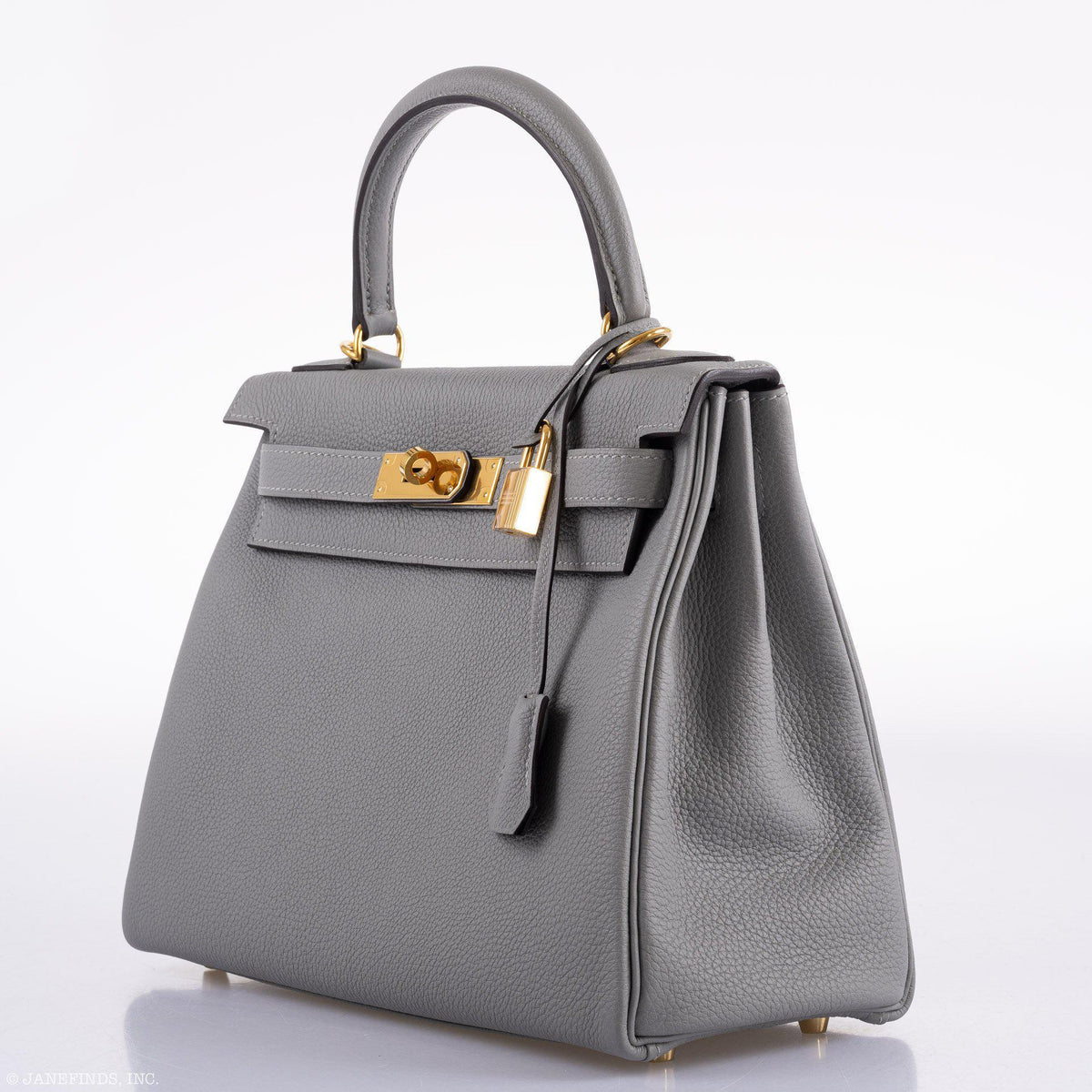 Hermes Kelly 28 HSS Retourne Gris Mouette Togo & Black Interior Gold Palladium Hardware Hermes