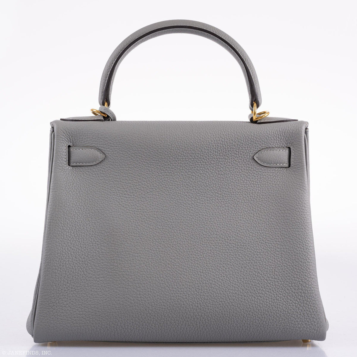 Hermes Kelly 28 HSS Retourne Gris Mouette Togo & Black Interior Gold Palladium Hardware Hermes
