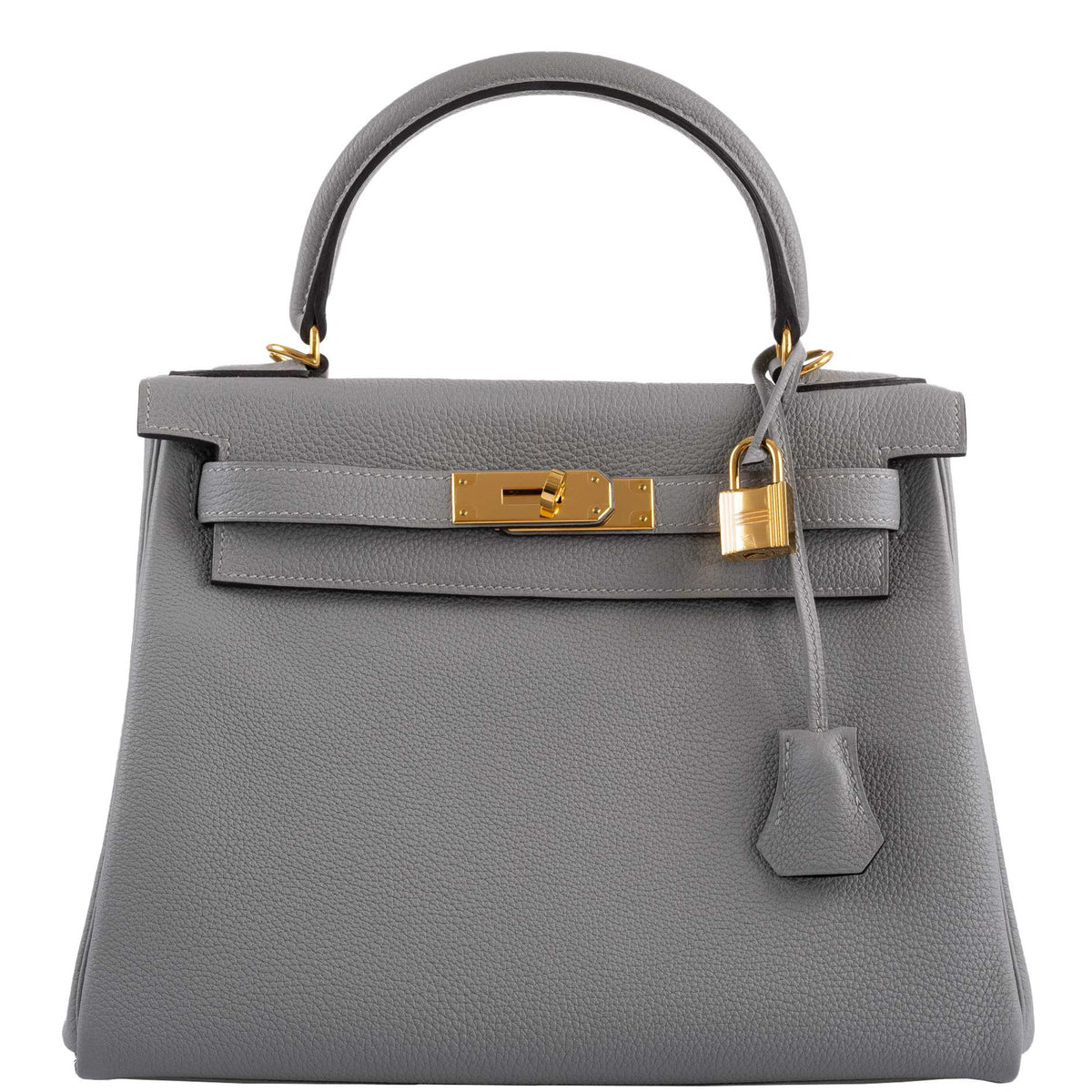 Hermes Kelly 28 HSS Retourne Gris Mouette Togo & Black Interior Gold Palladium Hardware Hermes