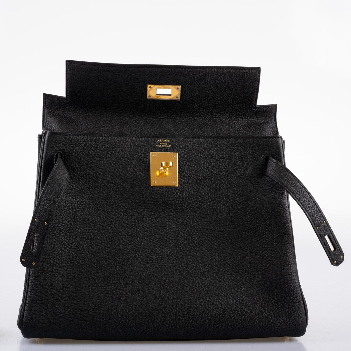Hermes Kelly 28 Retourne Black Togo with Gold Hardware Hermes