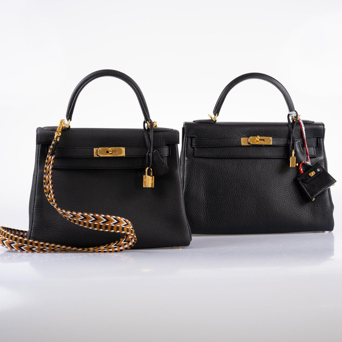 Hermes Kelly 28 Retourne Black Togo with Gold Hardware Hermes