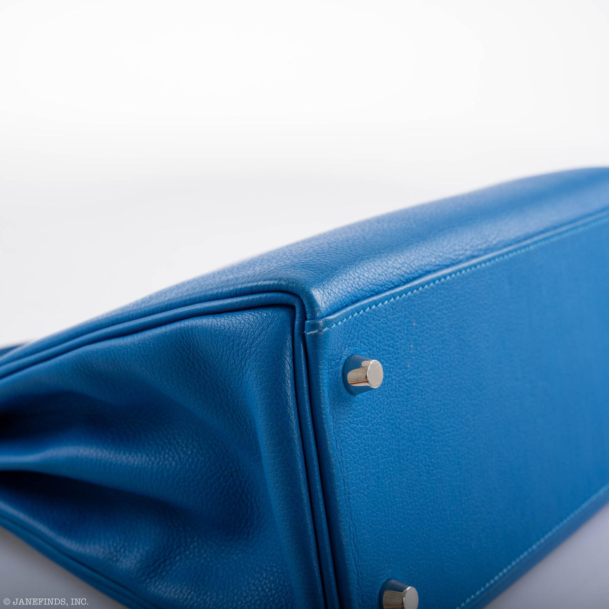 Hermes Kelly 28 Retourne Blue Hydra Evercolor leather Palladium Hardware Hermes