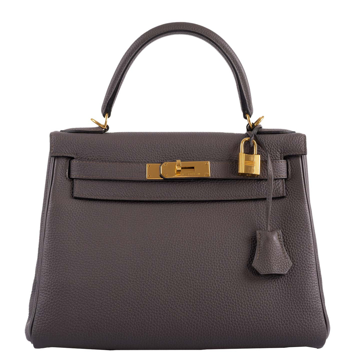 Hermes Kelly 28 Retourne Etain Togo Leather Gold Hardware Hermes