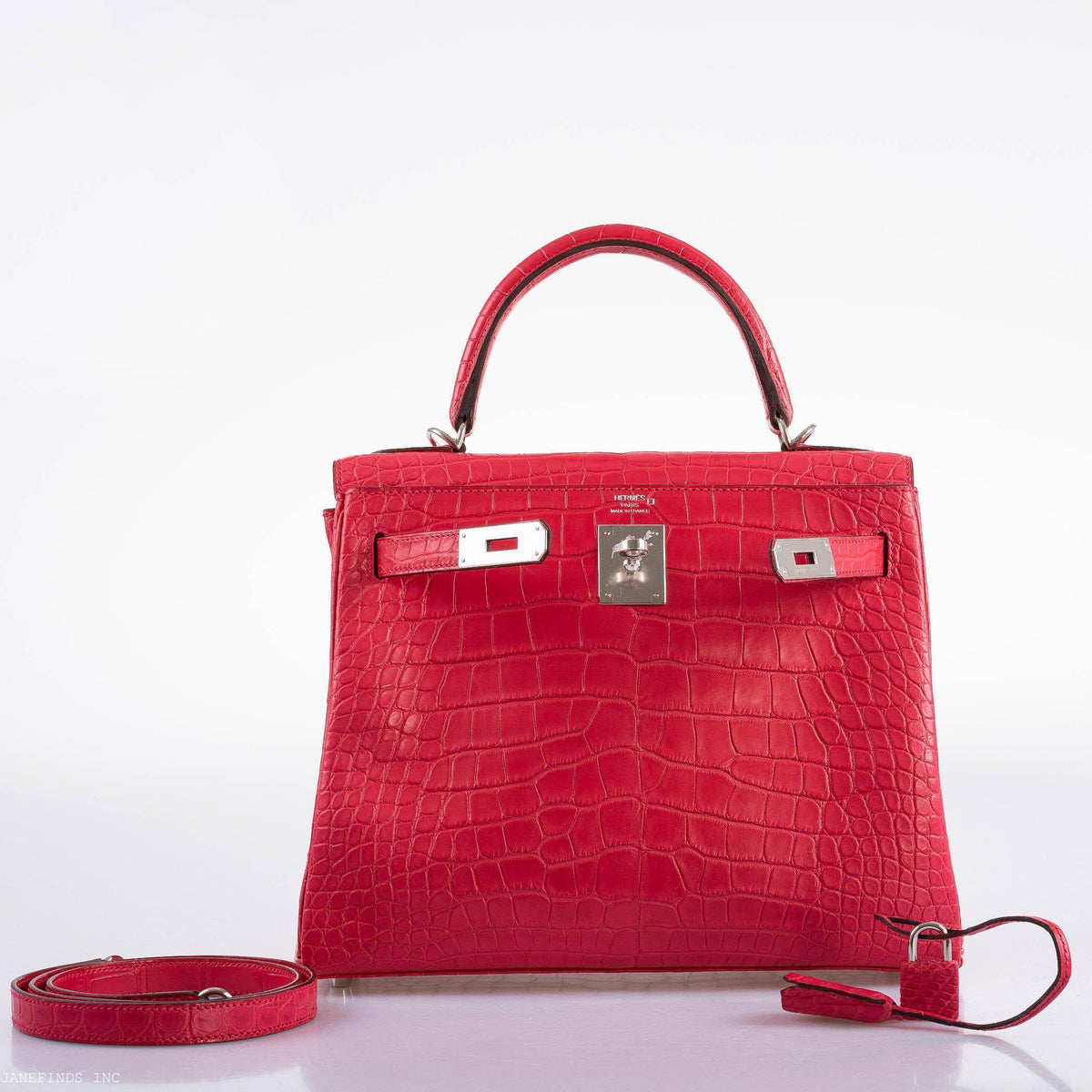 Hermes Kelly 28 Retourne Rose Extreme Matte Alligator with Palladium Hardware Hermes