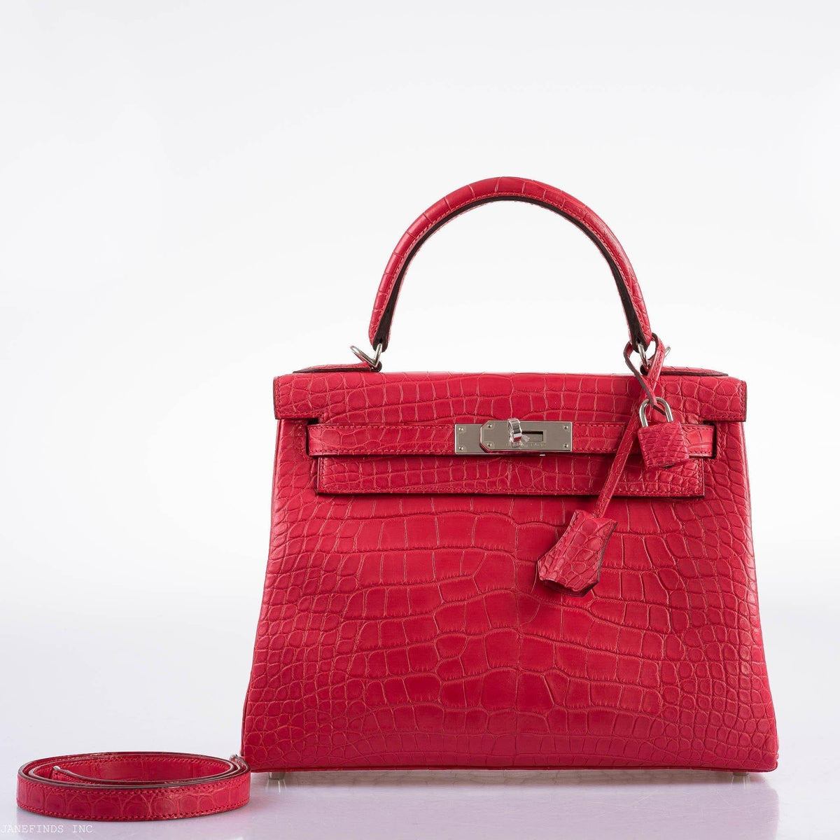 Hermes Kelly 28 Retourne Rose Extreme Matte Alligator with Palladium Hardware Hermes