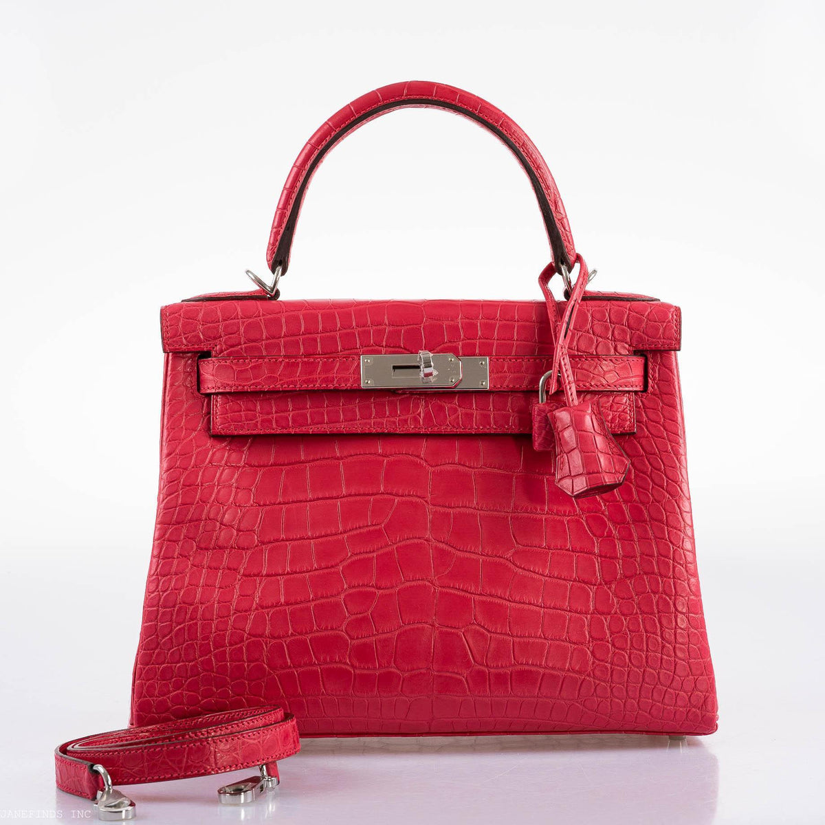 Hermes Kelly 28 Retourne Rose Extreme Matte Alligator with Palladium Hardware Hermes