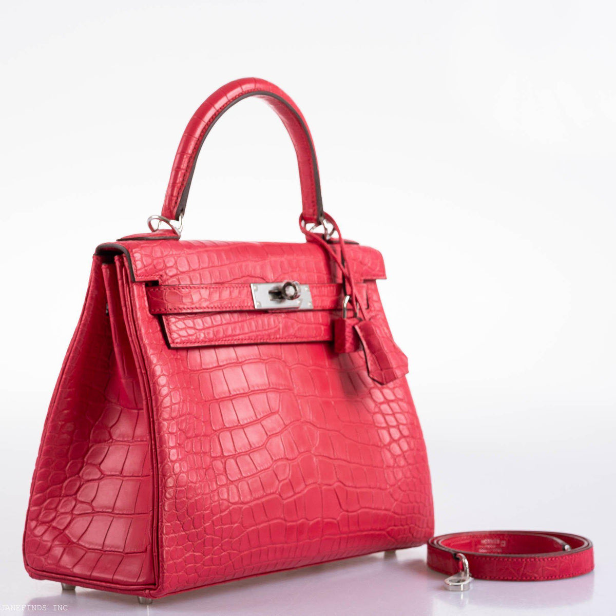 Hermes Kelly 28 Retourne Rose Extreme Matte Alligator with Palladium Hardware Hermes
