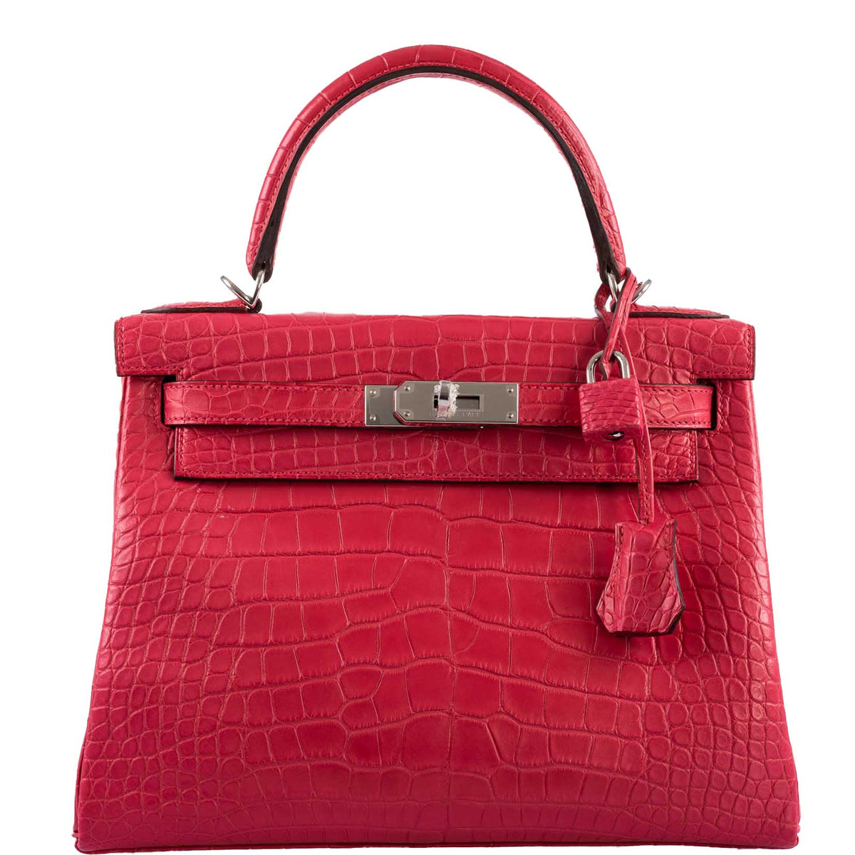 Hermes Kelly 28 Retourne Rose Extreme Matte Alligator with Palladium Hardware Hermes