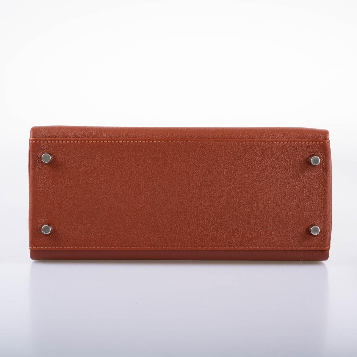 Hermes Kelly 28 Retourne Sienne Verso Deep Blue Evercolor leather with Palladium Hardware Hermes