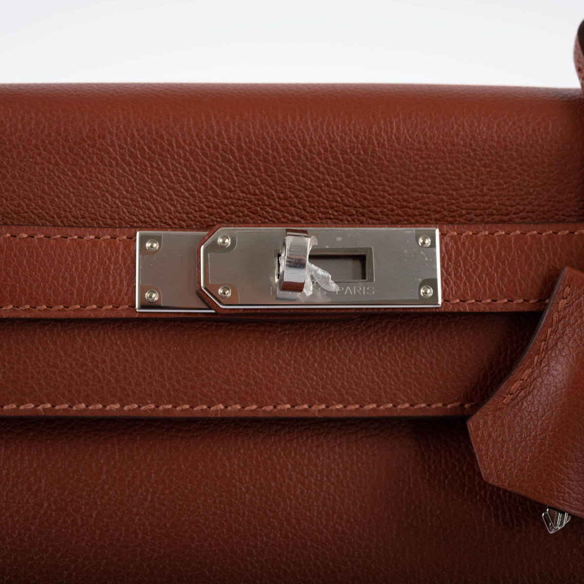 Hermes Kelly 28 Retourne Sienne Verso Deep Blue Evercolor leather with Palladium Hardware Hermes