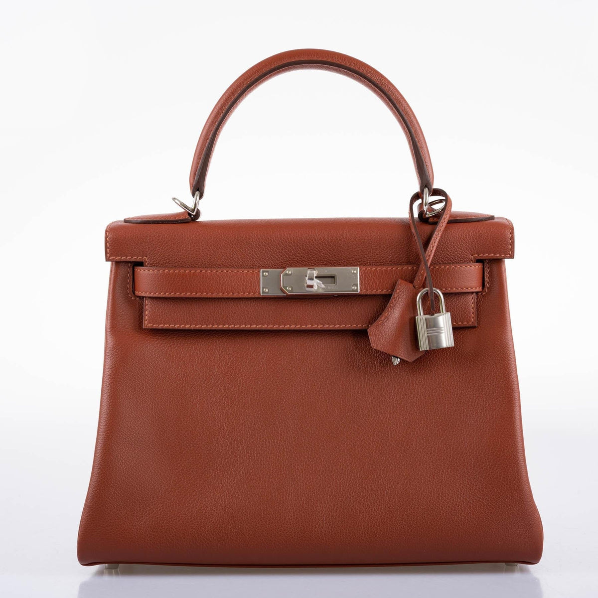 Hermes Kelly 28 Retourne Sienne Verso Deep Blue Evercolor leather with Palladium Hardware Hermes
