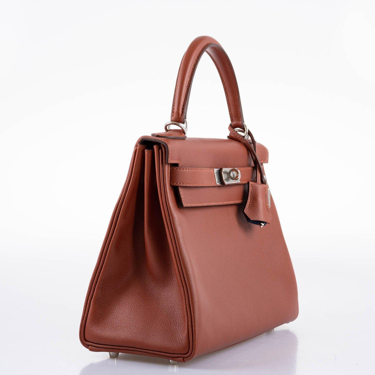 Hermes Kelly 28 Retourne Sienne Verso Deep Blue Evercolor leather with Palladium Hardware Hermes