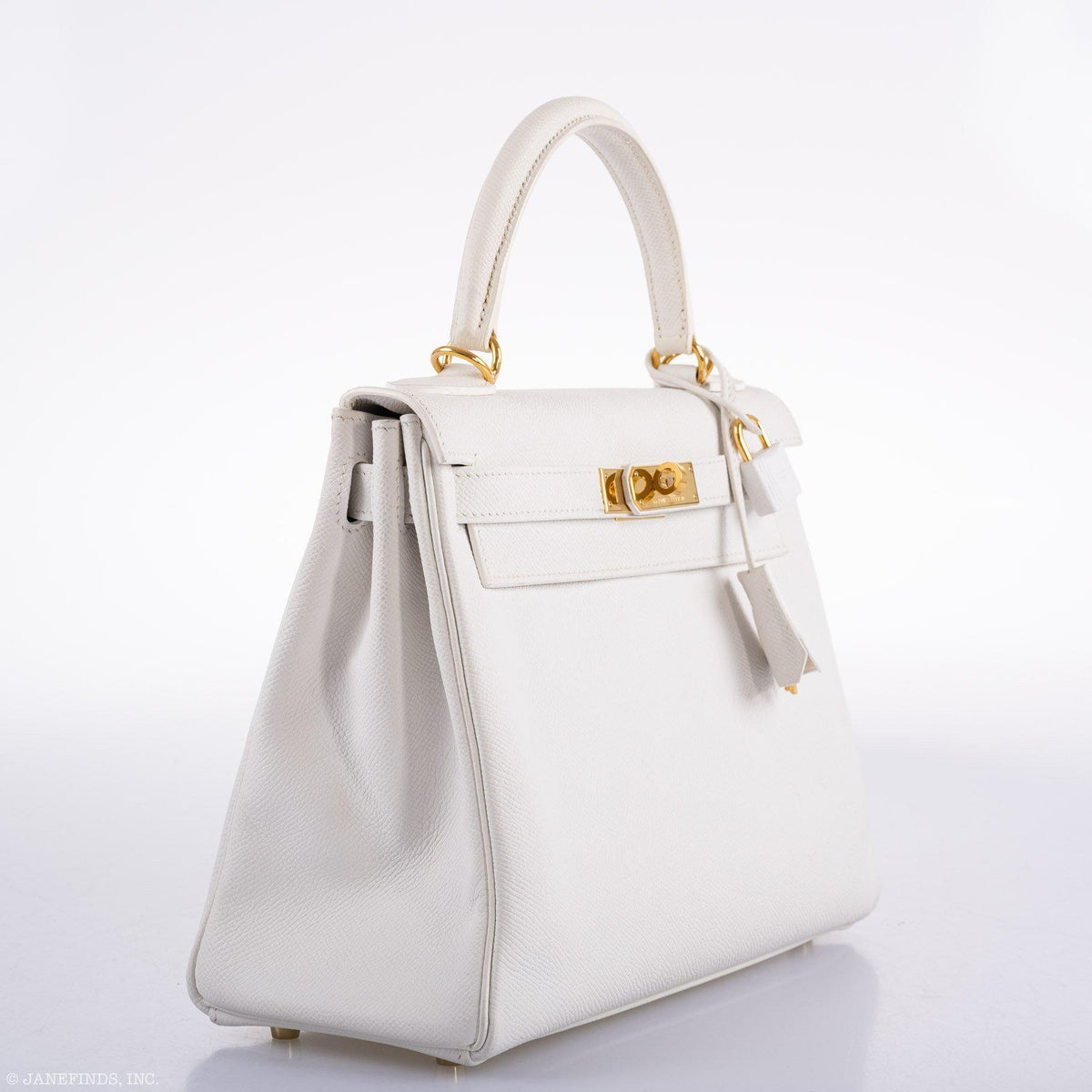 Hermes Kelly 28 Retourne White Epsom with Gold Hardware Hermes