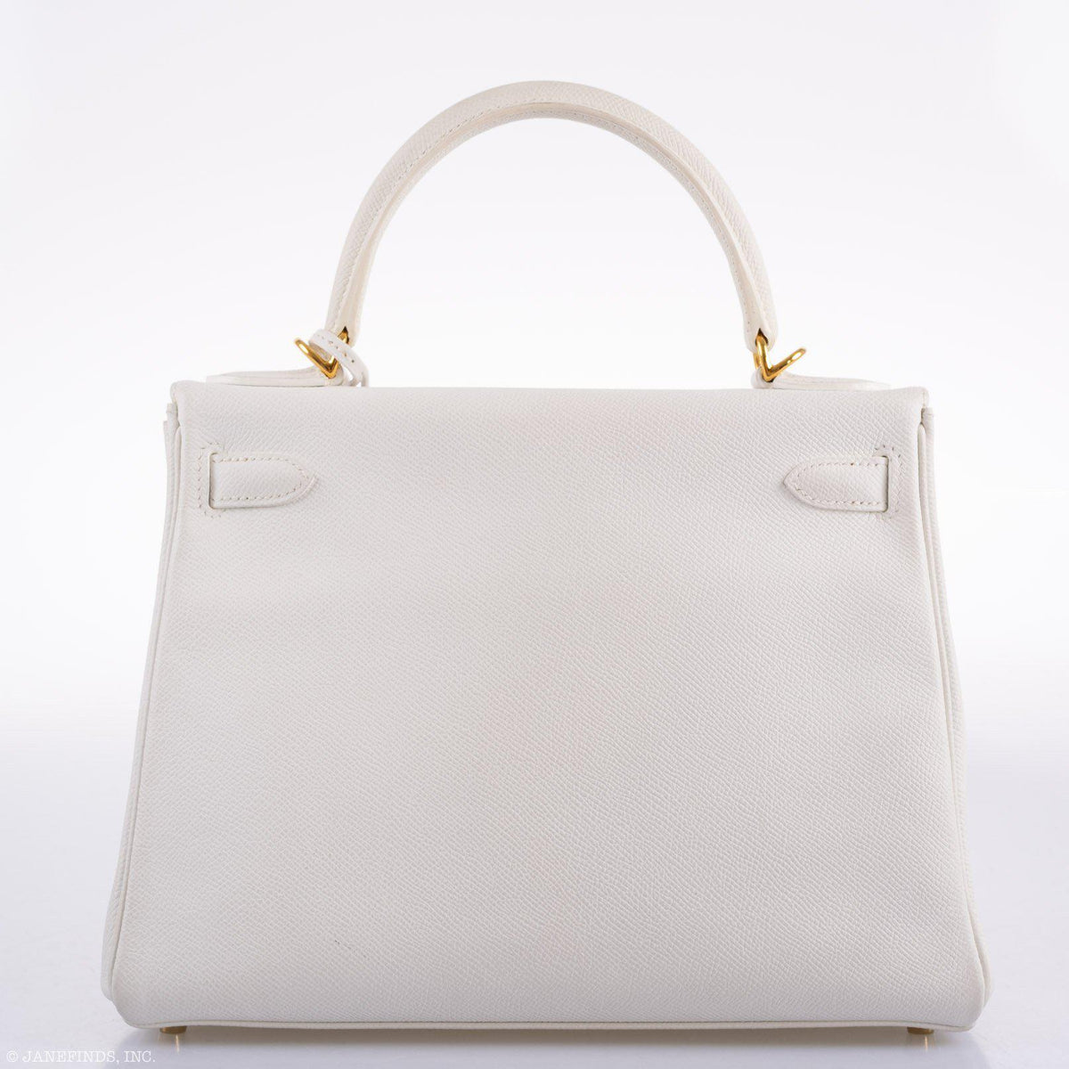 Hermes Kelly 28 Retourne White Epsom with Gold Hardware Hermes