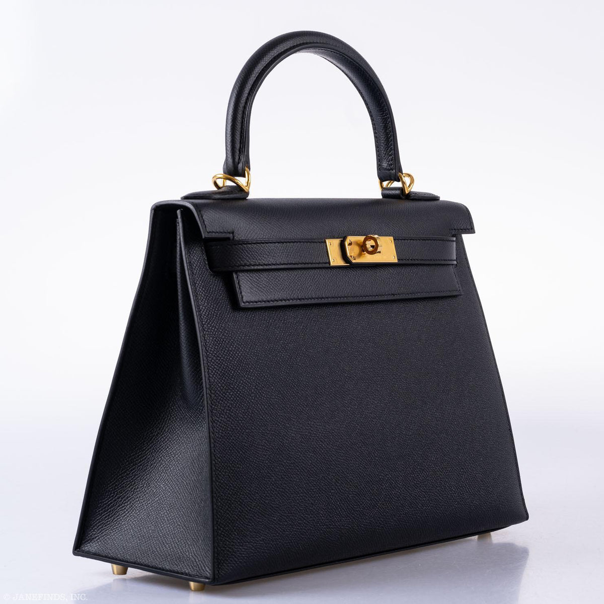 Hermes Kelly 28 Sellier Black Epsom with Gold Hardware Hermes