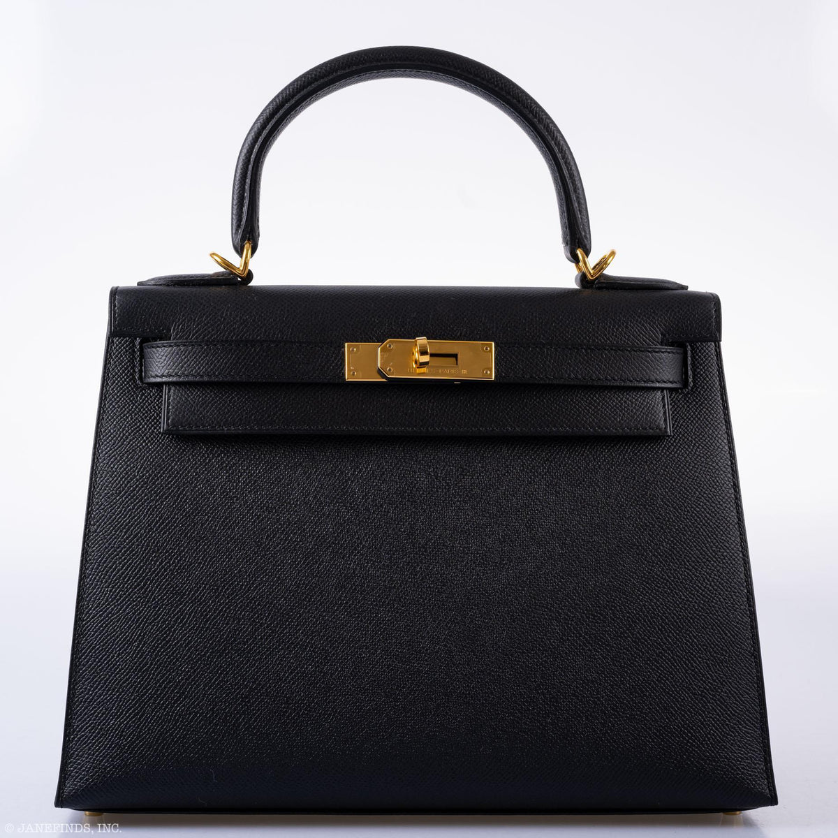 Hermes Kelly 28 Sellier Black Epsom with Gold Hardware Hermes