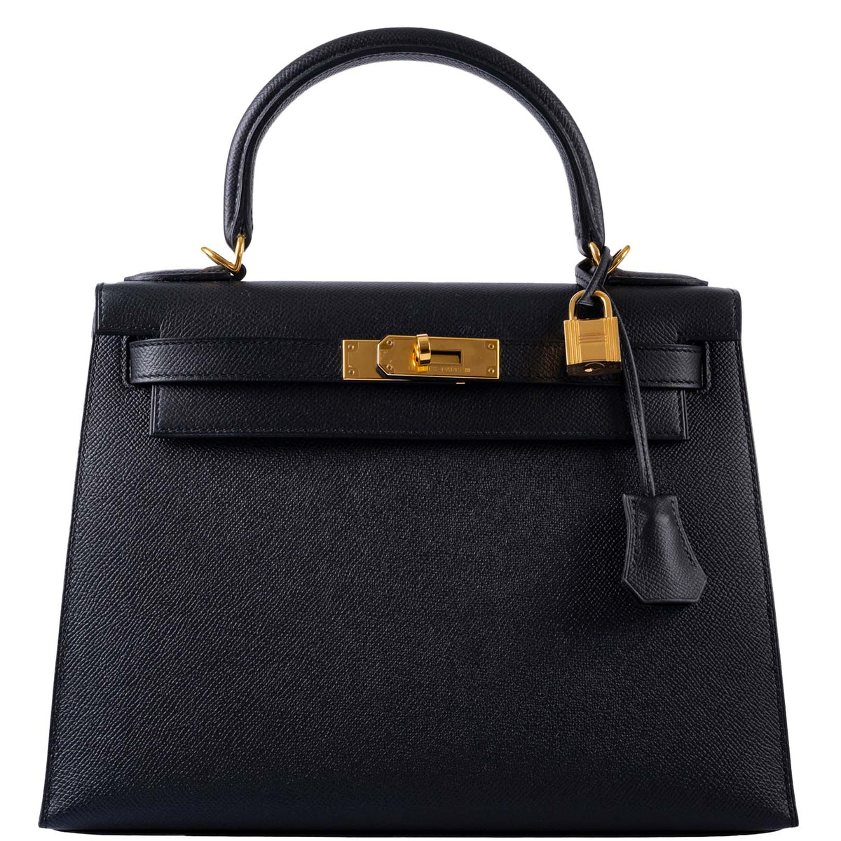 Hermes Kelly 28 Sellier Black Epsom with Gold Hardware Hermes