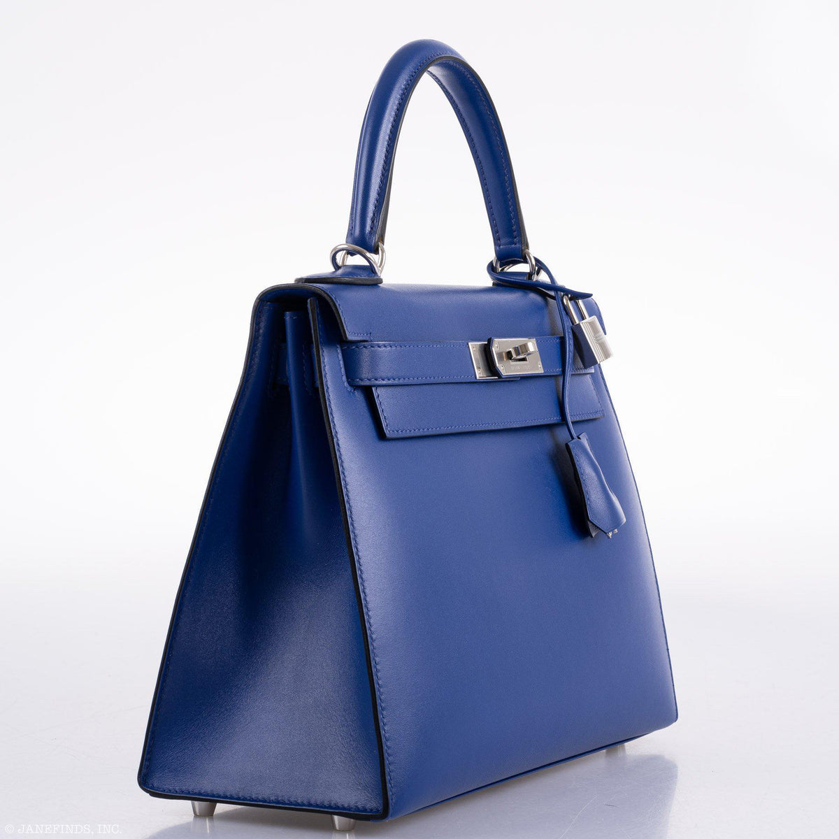 Hermes Kelly 28 Sellier Blue Electric Tadelakt leather Palladium Hardware Hermes