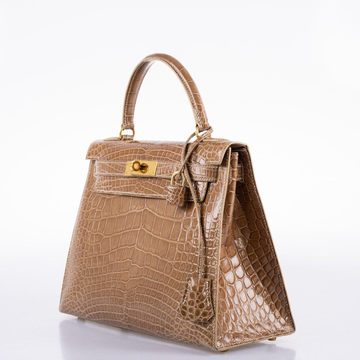 Hermes Kelly 28 Sellier Ficelle Alligator with Gold Hardware Hermes