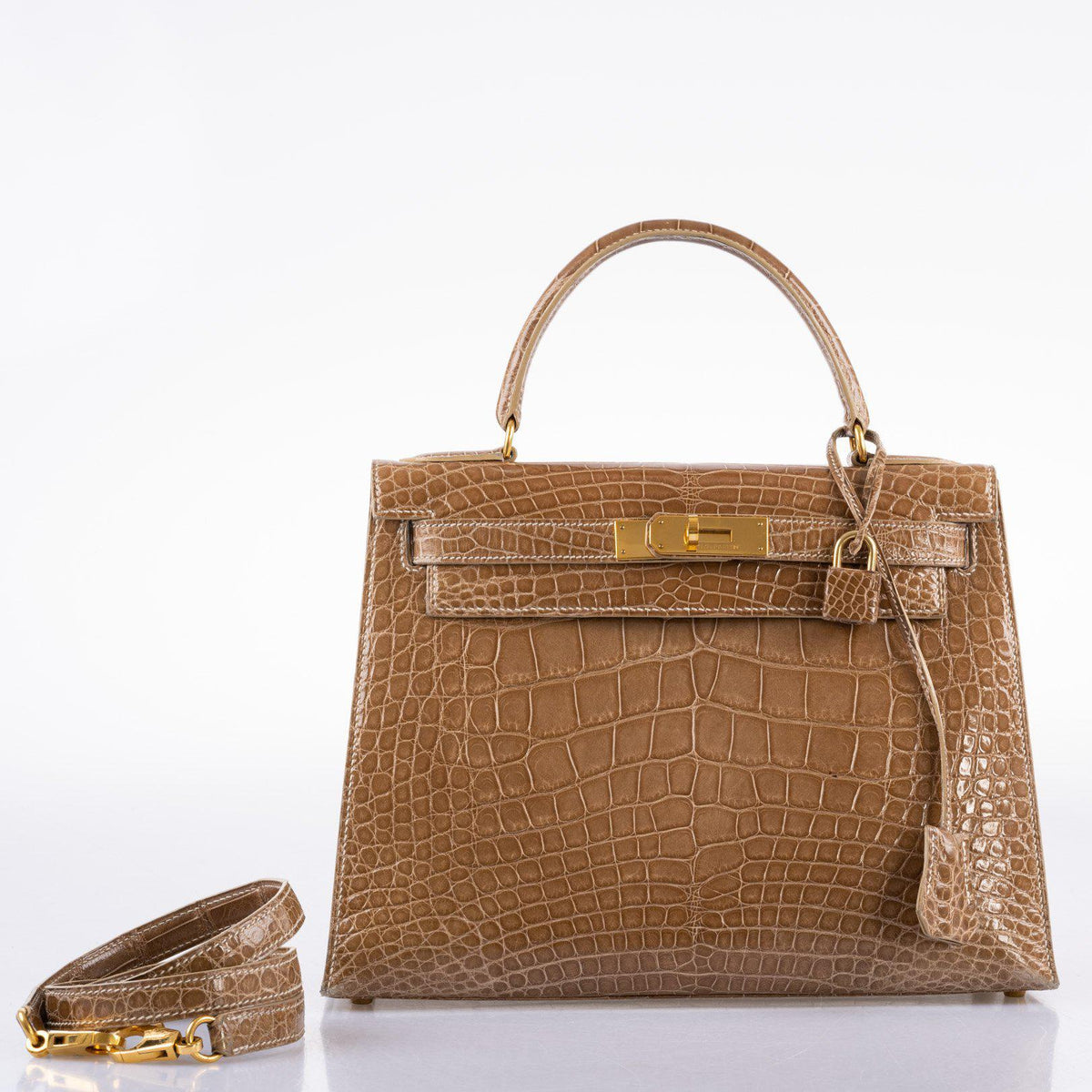 Hermes Kelly 28 Sellier Ficelle Alligator with Gold Hardware Hermes