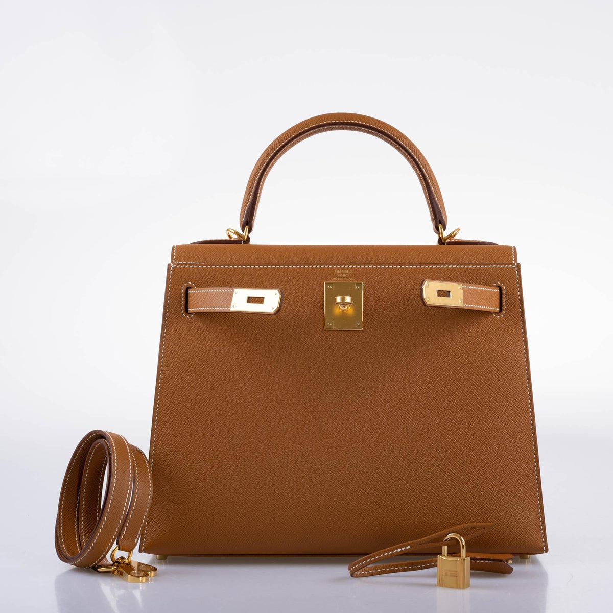 Hermes Kelly 28 Sellier Gold Epsom with Gold Hardware Hermes