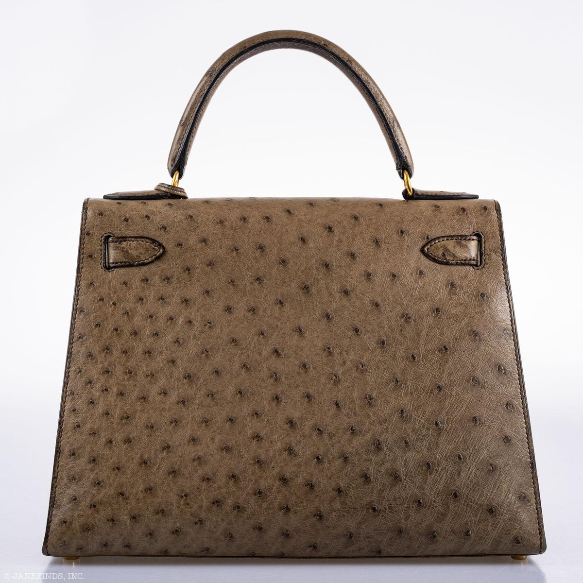 Hermes Kelly 28 Sellier Mousse Ostrich Gold Hardware Hermes