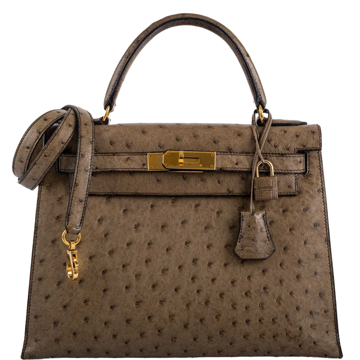 Hermes Kelly 28 Sellier Mousse Ostrich Gold Hardware Hermes