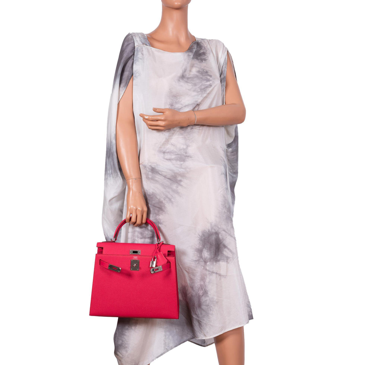 Hermes Kelly 28 Sellier Rose Extreme Epsom leather Palladium Hardware Hermes