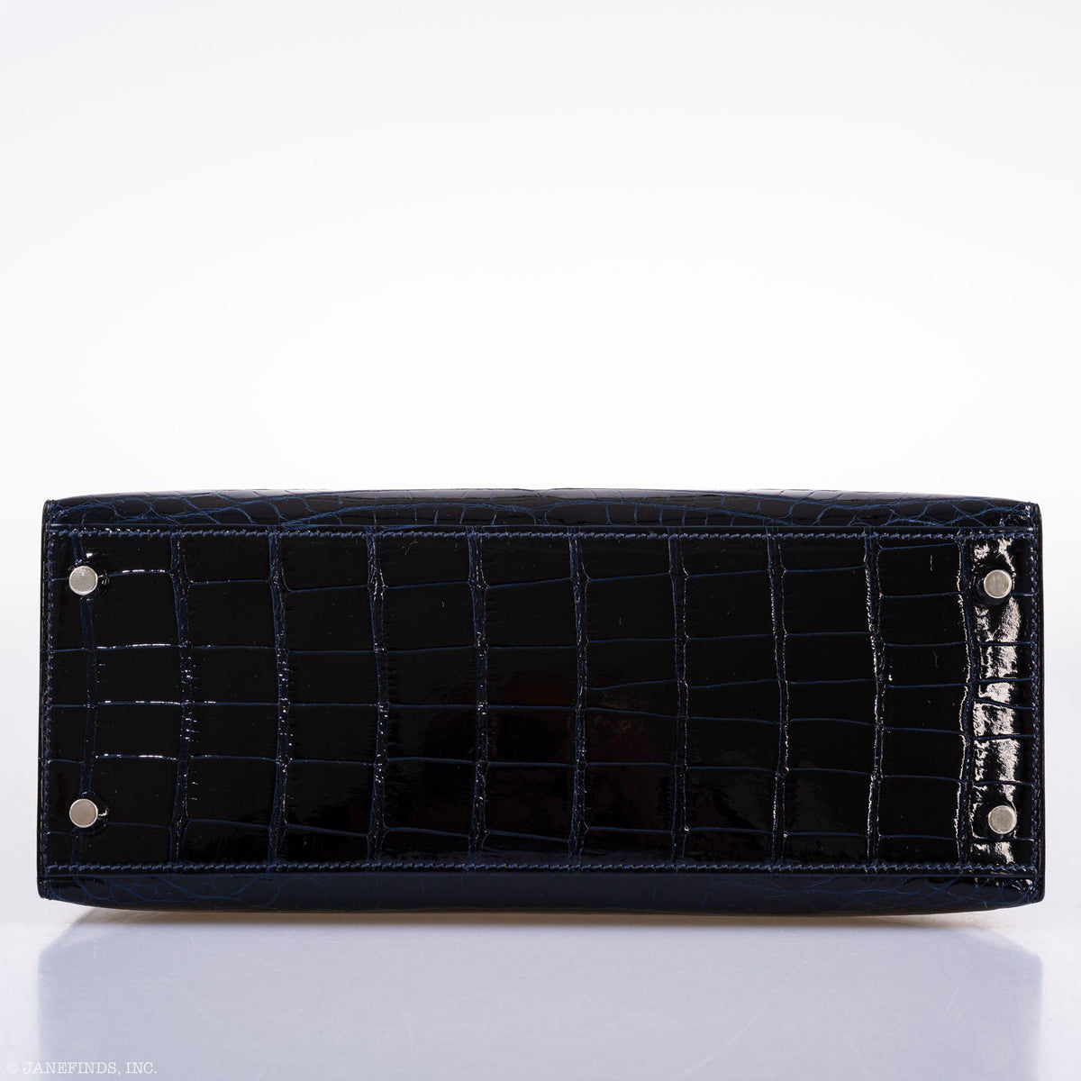 Hermes Kelly 28 Sellier Verso Blue Marine Nilo Crocodile & Rose Scheherazade Palladium Hardware Hermes