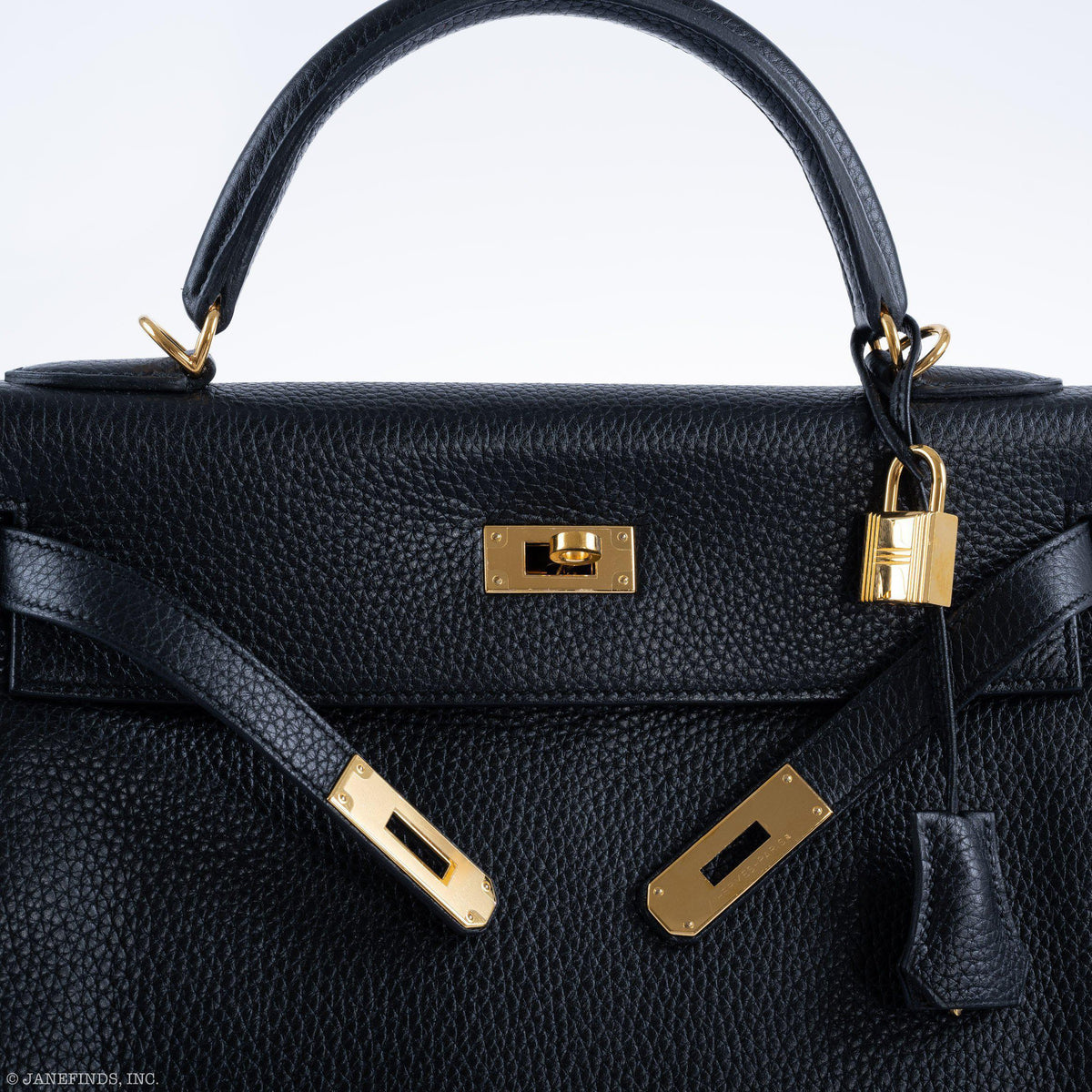 Hermes Kelly 32 Black Togo Gold Hardware Hermes