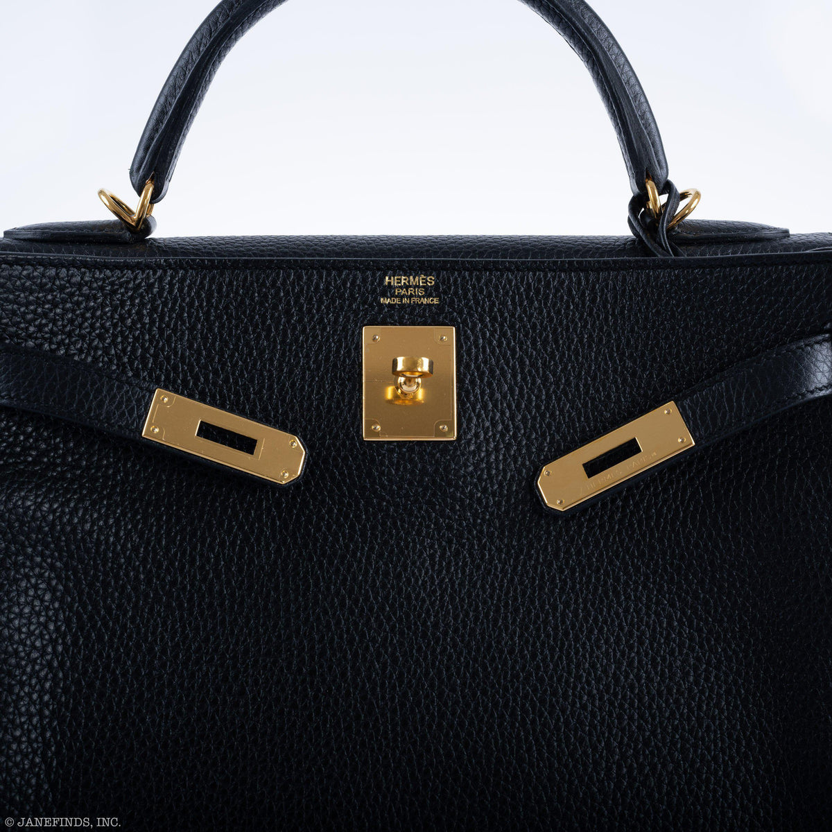 Hermes Kelly 32 Black Togo Gold Hardware Hermes