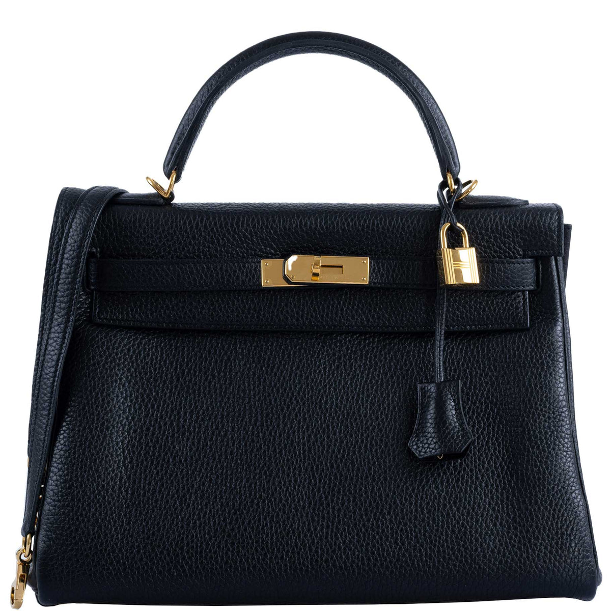 Hermes Kelly 32 Black Togo Gold Hardware Hermes