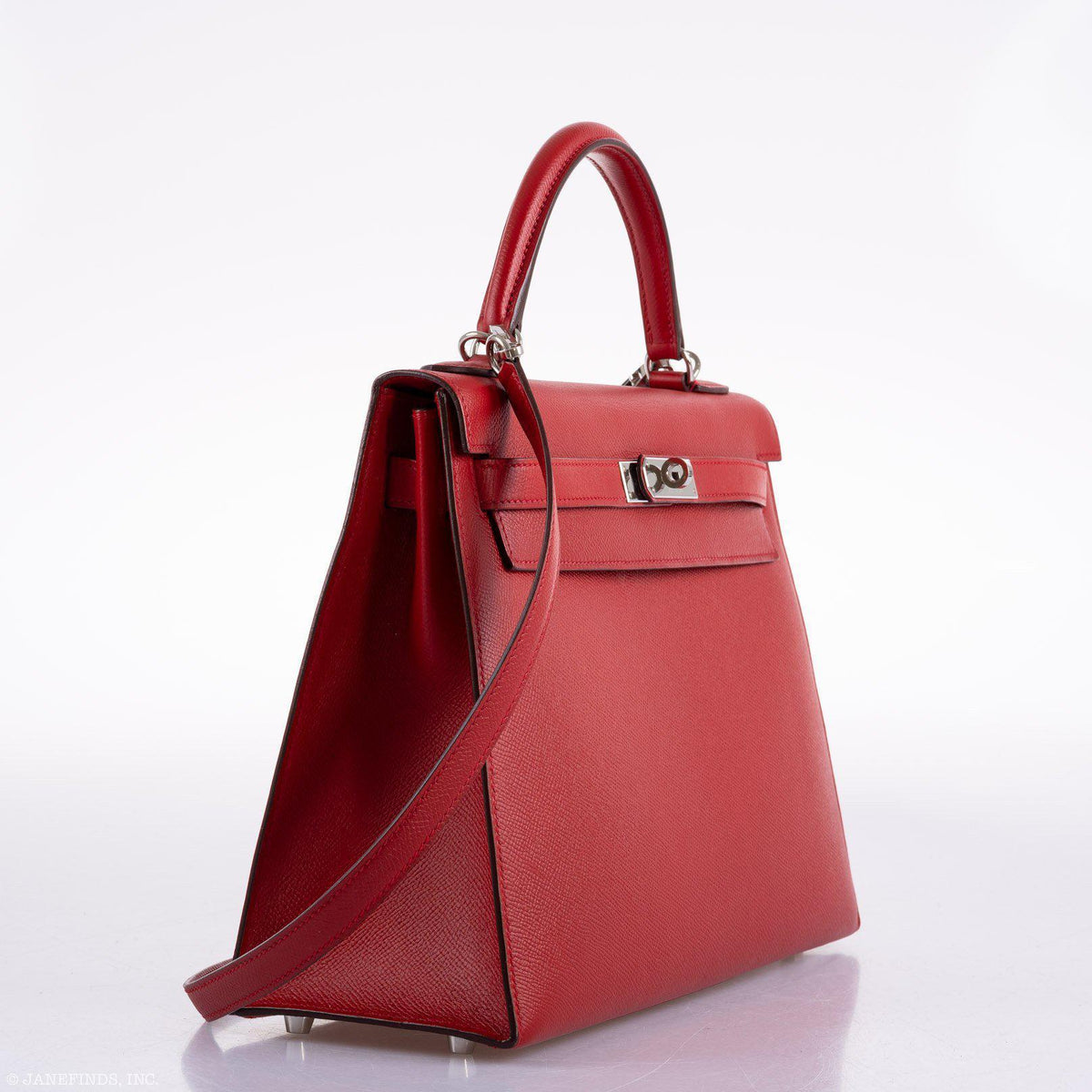 Hermes Kelly 32 Rouge Casaque Epsom leather Palladium Hardware Hermes