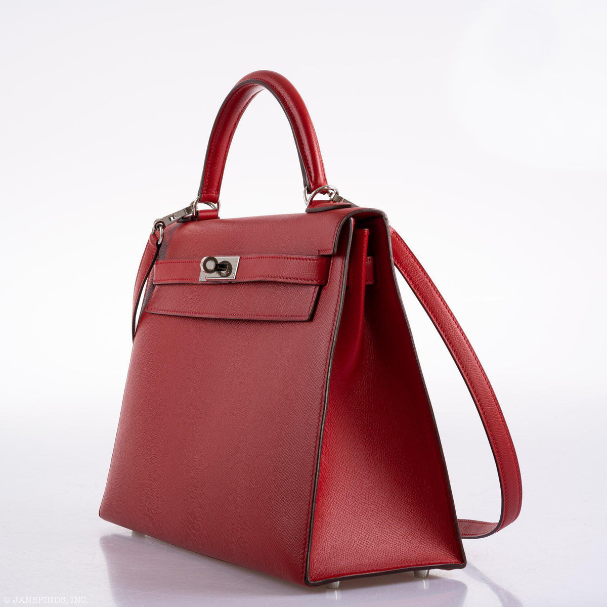 Hermes Kelly 32 Rouge Casaque Epsom leather Palladium Hardware Hermes