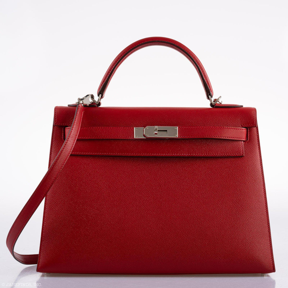 Hermes Kelly 32 Rouge Casaque Epsom leather Palladium Hardware Hermes