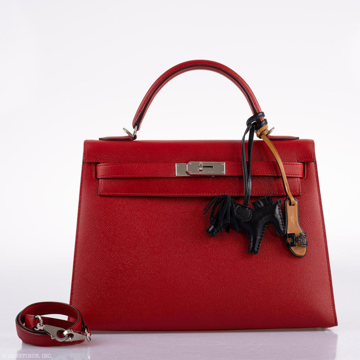 Hermes Kelly 32 Rouge Casaque Epsom leather Palladium Hardware Hermes