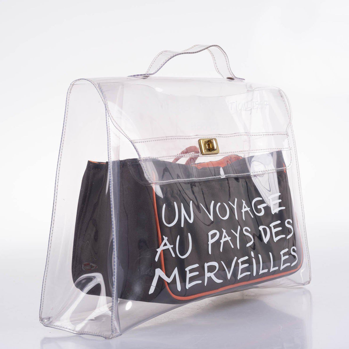 Hermes Kelly 40 Transparent Vinyl Beach Bag Souvenir De L’Exposition Hermes